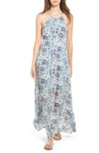 Women's Moon River Floral Print Maxi Dress - Blue