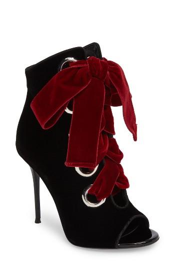 Women's Giuseppe Zanotti Velvet Lace-up Bootie