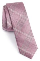 Men's Calibrate Silves Stone Plaid Skinny Tie, Size - Pink