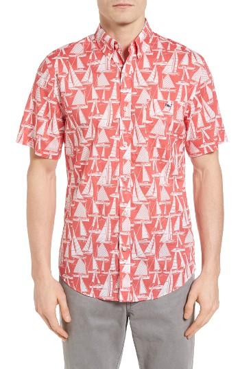 Men's Vineyard Vines Boats Tucker Slim Fit Print Sport Shirt