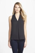 Women's Vince Camuto Sleeveless V-neck Blouse, Size - Black