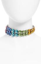 Women's Oscar De La Renta Rainbow Crystal Choker Necklace