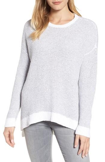 Women's Eileen Fisher Waffled Organic Cotton Sweater, Size - Grey