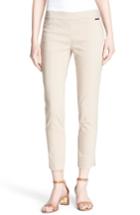 Women's Tory Burch 'callie' Seamed Crop Pants - Beige