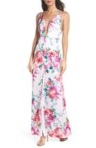 Women's Fame And Partners The Rylee Floral Strappy Gown - Pink