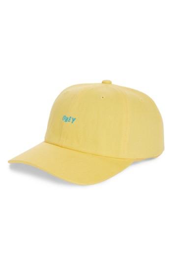 Men's Obey Cutty Snapback Cap - Yellow