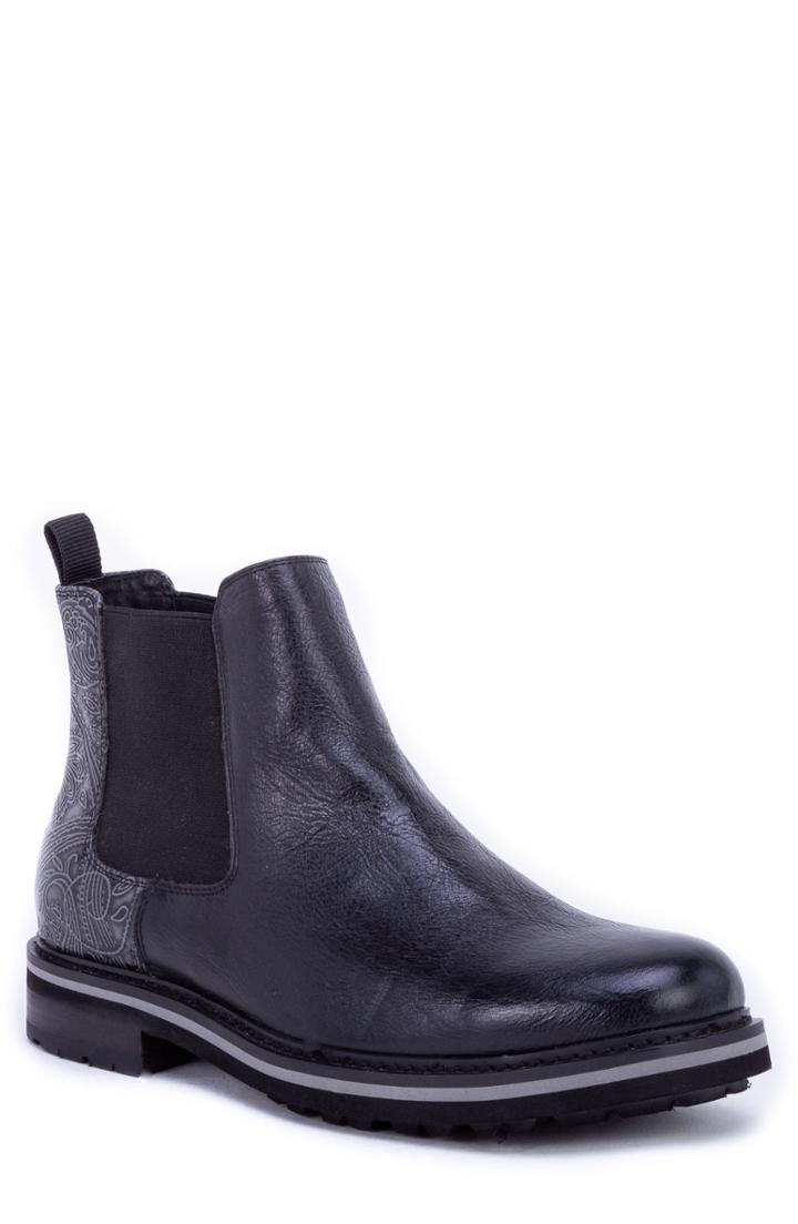 Men's Robert Graham Yates Textured Chelsea Boot .5 M - Black