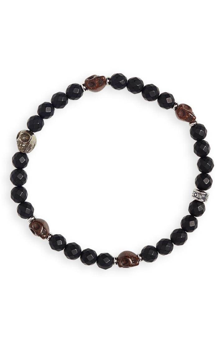 Men's Jonas Studio Skull Beaded Stretch Bracelet