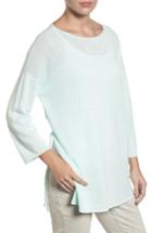 Women's Eileen Fisher Side Tie Organic Linen Sweater, Size - Blue
