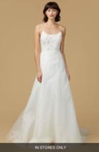 Women's Nouvelle Amsale Viv Lace Applique Silk Organza A-line Gown