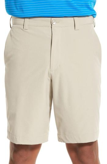 Men's Cutter & Buck Bainbridge Drytec Flat Front Shorts - Beige