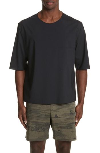 Men's Barena Venezia Oversize Stretch Wool T-shirt - Blue