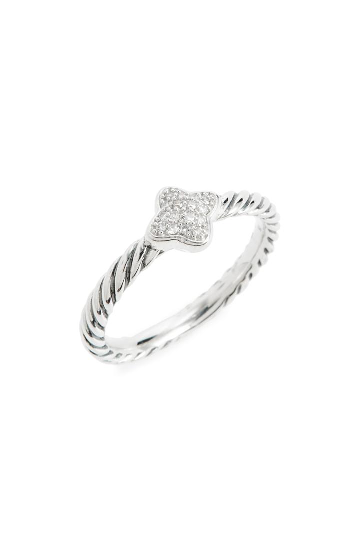Women's David Yurman Quatrefoil Ring With Diamonds