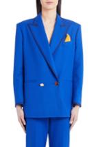 Women's Sara Battaglia Stretch Wool Jacket Us / 38 It - Blue
