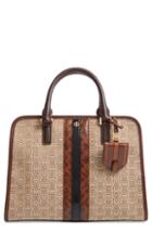 Tory Burch Gemini Link Jacquard Snake Satchel With Genuine Snakeskin Trim -