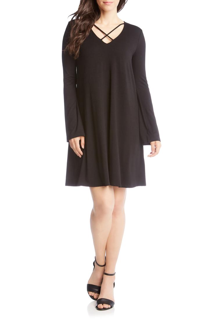 Women's Karen Kane Bell Sleeve Velvet Dress - Green