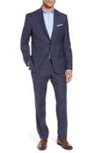 Men's Nordstrom Men's Shop Trim Fit Plaid Stretch Wool Travel Suit