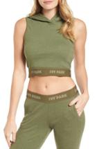 Women's Ivy Park Cross Back Hooded Crop Top - Green