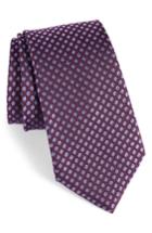 Men's Nordstrom Men's Shop Oxford Dot Silk Tie, Size - Purple