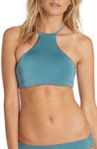 Women's Billabong Sol Searcher High Neck Halter Bikini Top - Blue