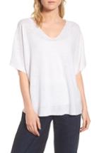 Women's Eileen Fisher V-neck Organic Linen Top, Size - Orange