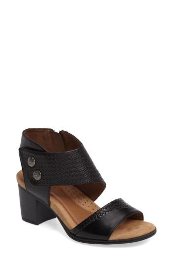 Women's Rockport Cobb Hill Uvelia Block Heel Sandal M - Black