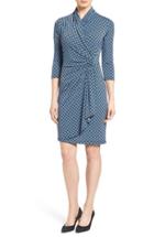 Women's Karen Kane Print Jersey Cascade Faux Wrap Dress - Blue