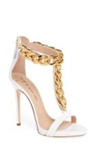 Women's Giuseppe Zanotti Rita Ora Curb Chain T-strap Sandal M - White