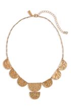 Women's Canvas Jewelry Hammered Half Moon Collar Necklace
