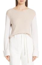 Women's Adam Lippes Crystal Detail Merino Wool Tunic - Red