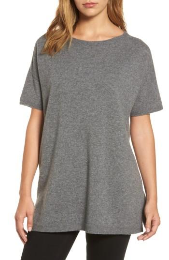 Women's Eileen Fisher Cashmere Tunic Sweater, Size - Grey