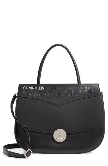 Calvin Klein 205w39nyc Top Handle Round Lock Shoulder Bag - White