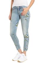 Women's Blanknyc Floral Embroidered Skinny Jeans - Blue
