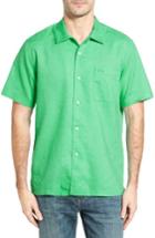 Men's Tommy Bahama Monaco Tides Standard Fit Linen Blend Camp Shirt, Size - Green
