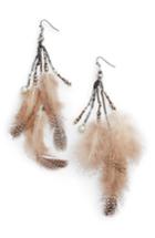 Women's Nakamol Design Small Feather Drop Earrings