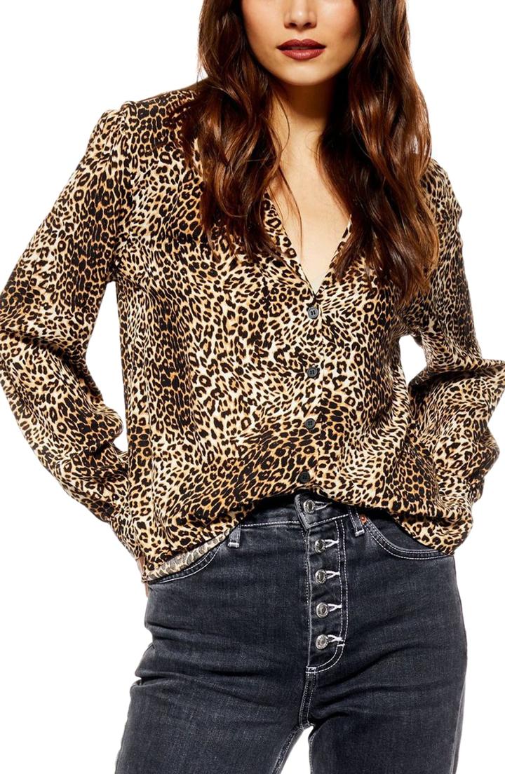 Women's Topshop Jessica Leopard Print Blouse
