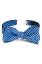Men's Ted Baker London Floral Silk Bow Tie, Size - Blue