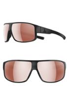 Women's Adidas Horizor 67mm Wraparound Sport Sunglasses - Black Matte/ Active Silver