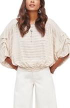 Women's Free People Azelea Crochet & Stripe Top - Ivory