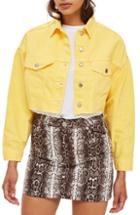 Petite Women's Topshop Hacked Denim Jacket P Us (fits Like 0-2p) - Yellow