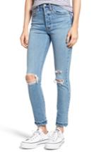 Women's Levi's 501 Ripped Skinny Jeans X 28 - Blue