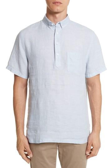 Men's Onia Josh Woven Polo - Blue