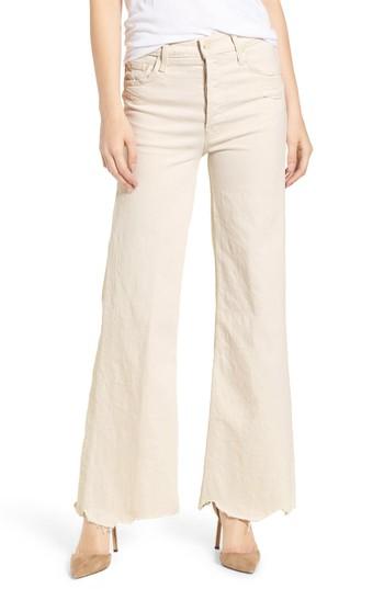 Women's Mother The Tomcat Chew Ripped High Waist Flare Jeans - Ivory