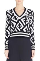 Women's Fendi Logo Knit Sweater Us / 40 It - White
