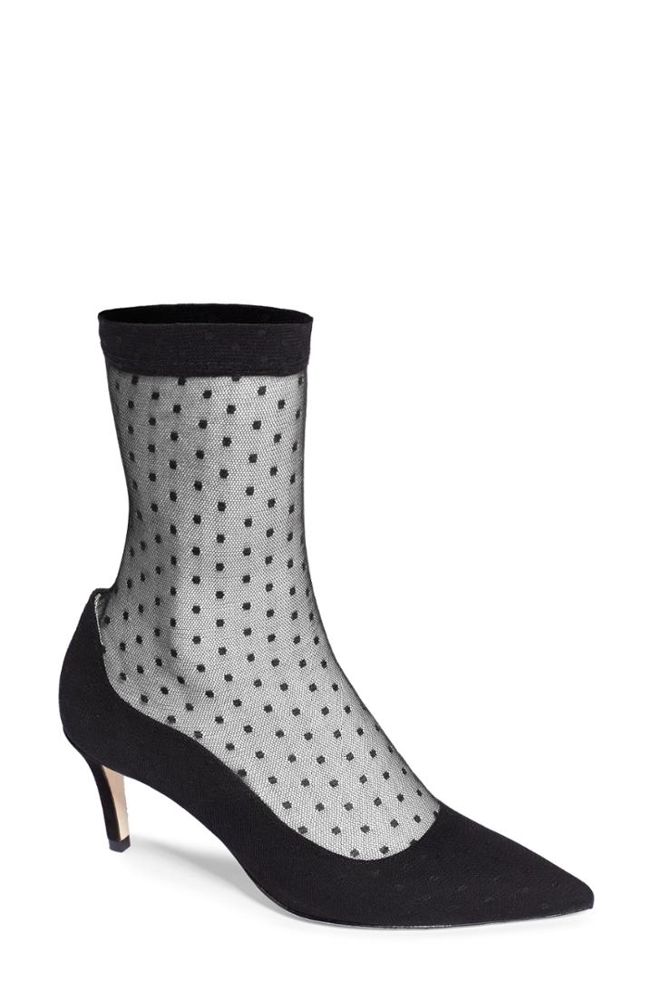 Women's James Chan Alita Lace Sock Bootie .5 M - Black