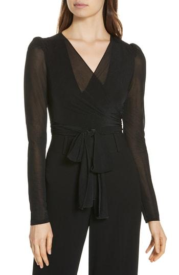 Women's Dvf Wrap Bodysuit - Black