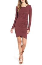 Women's Leith Ruched Long Sleeve Dress, Size - Red