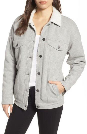 Women's Kenneth Cole New York Knit Trucker Jacket - Grey