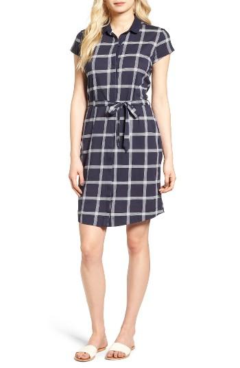 Women's Barbour Orrin Belted Windowpane Jersey Shirtdress