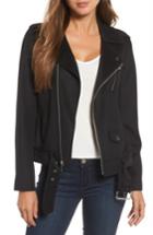 Women's Michael Michael Kors Wool Blend Moto Jacket - Black